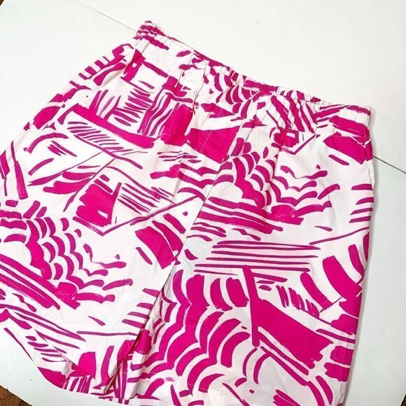 MSGM Summer Brushed Motif Elastic Waist Short Pink White Shorts Women’s Size 42 - Picture 9 of 12